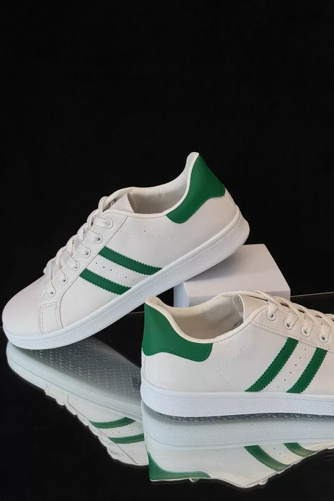 Купить Кеды мужские, цвет бело-зеленый, 248RR229 - Фото №4