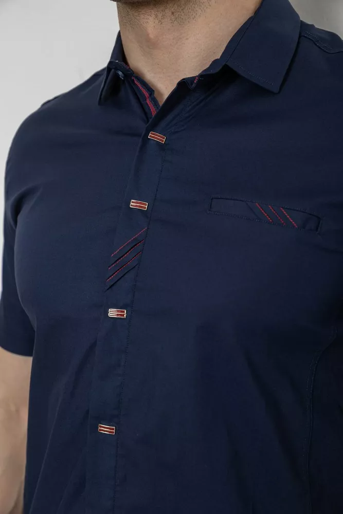 Купити Сорочка чоловіча однотонна, колір темно-синій, 214R7005 - Фото №5