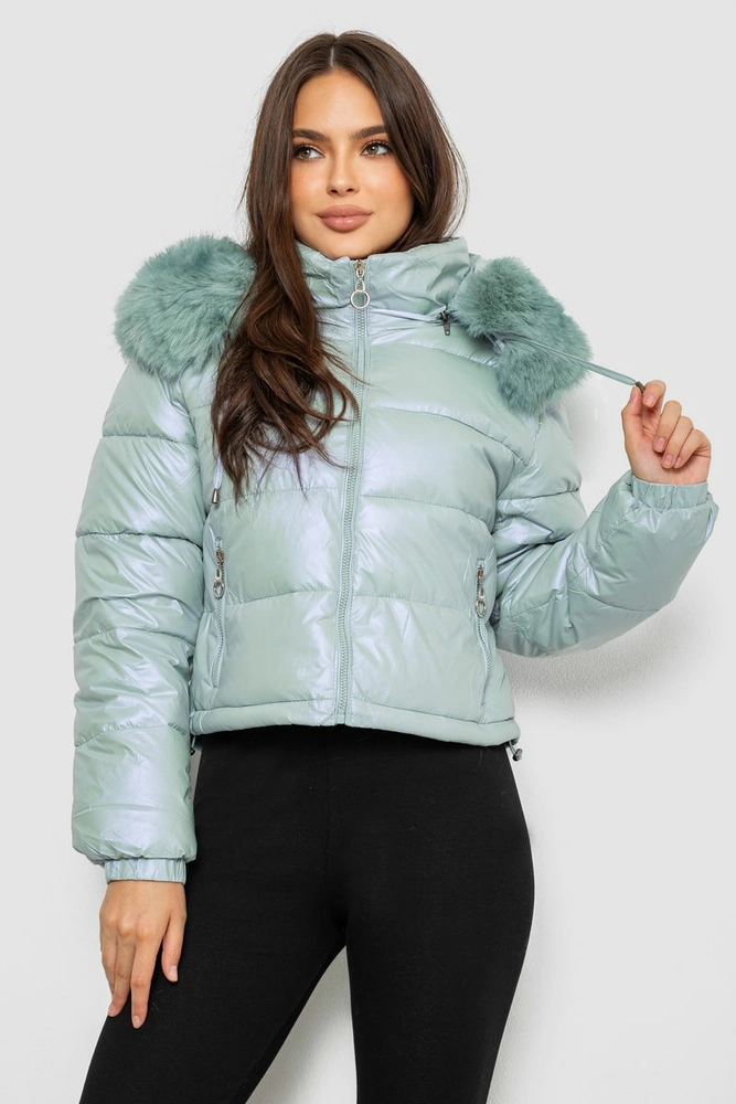 Купить Куртка женская демисезонная короткая, цвет мятный, 244R23-9 - Фото №1