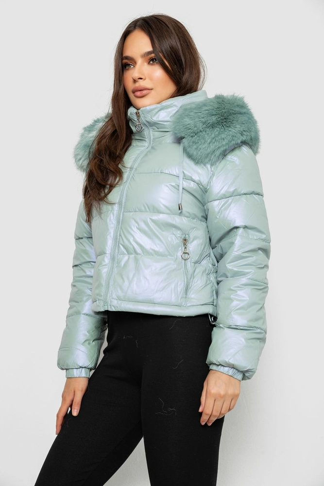 Купить Куртка женская демисезонная короткая, цвет мятный, 244R23-9 - Фото №4