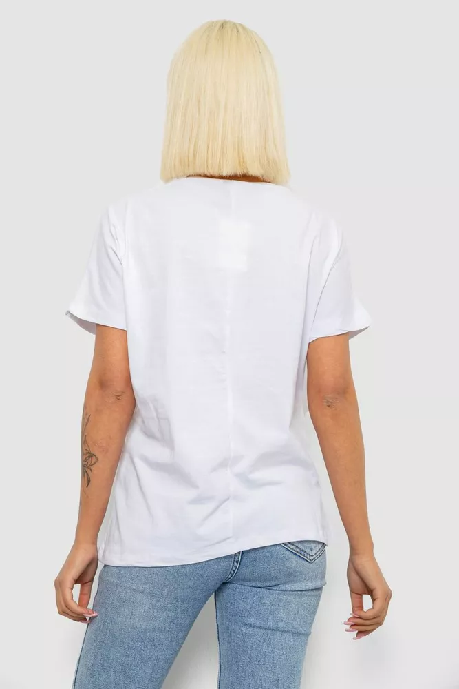 Купить Футболка женская с принтом, цвет белый, 244R2065 - Фото №4
