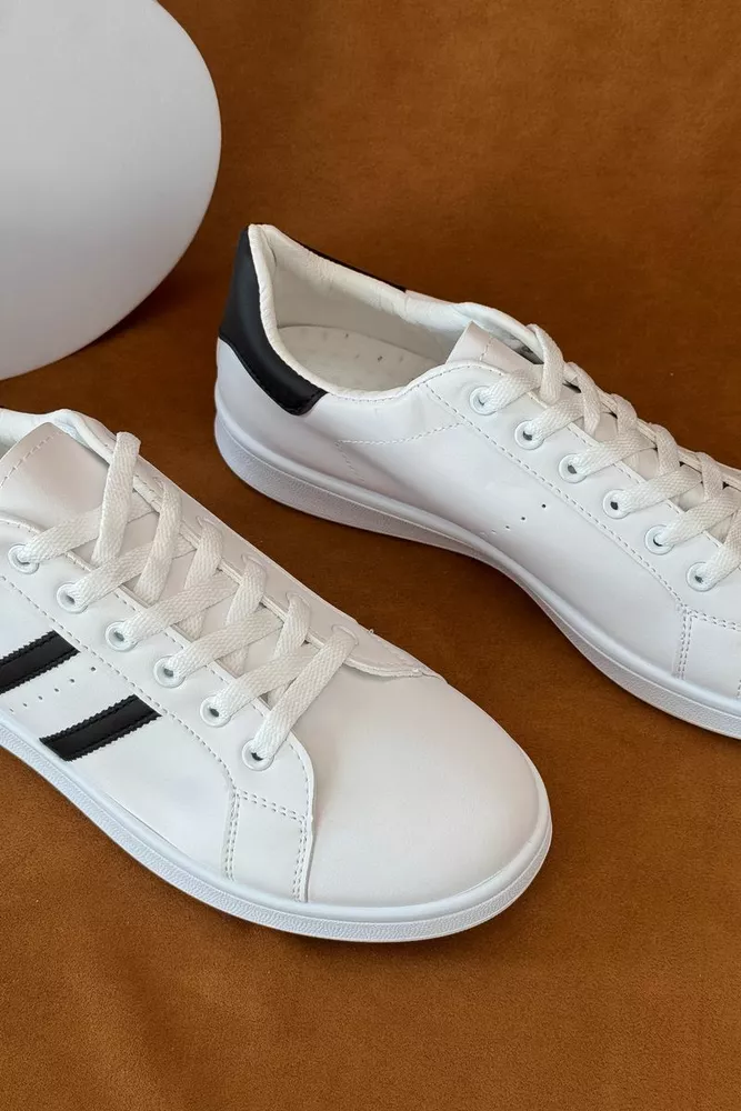 Купить Кеды мужские, цвет бело-черный, 248RR229 - Фото №3