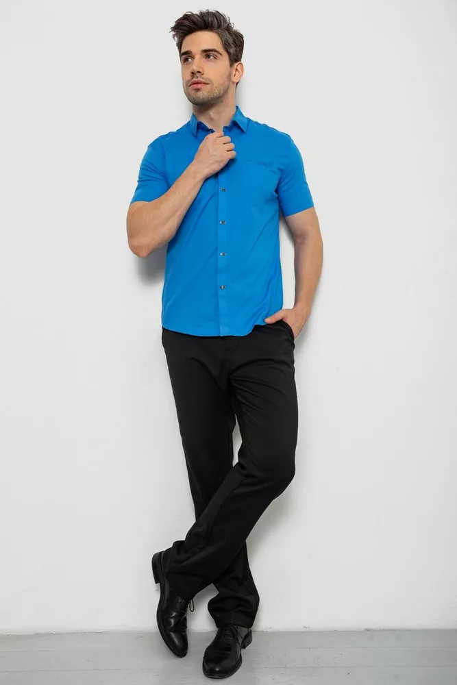 Купить Рубашка мужская однотонная, цвет голубой, 214R7005 - Фото №2