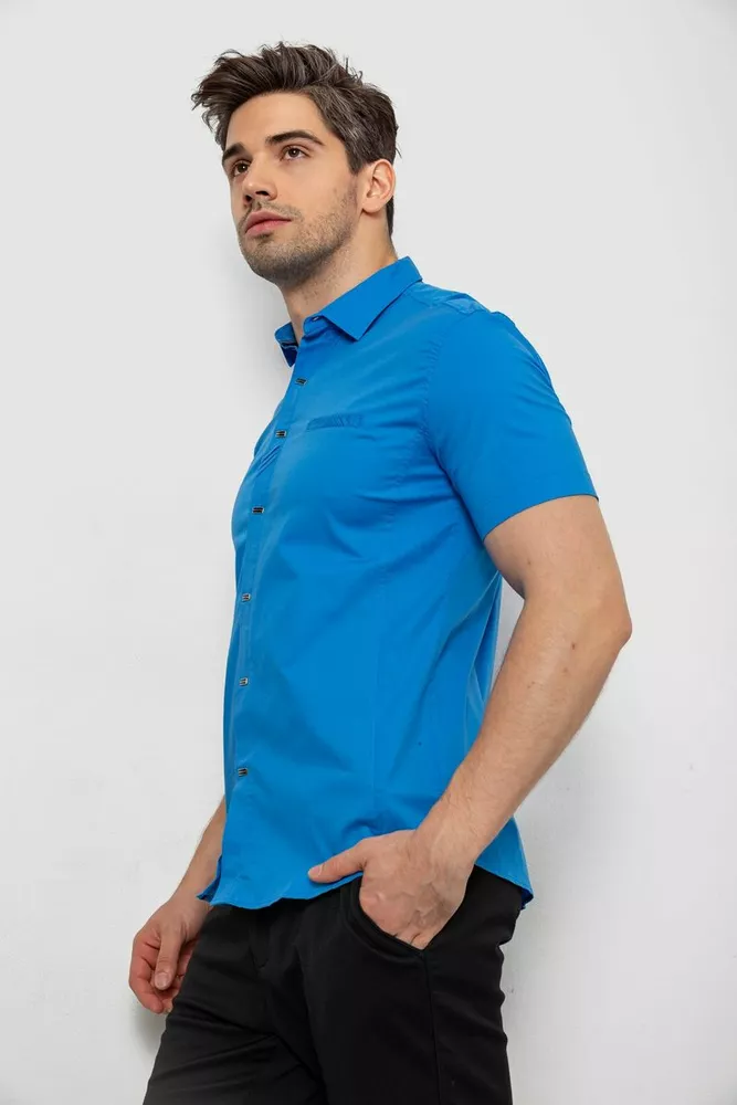Купить Рубашка мужская однотонная, цвет голубой, 214R7005 - Фото №3