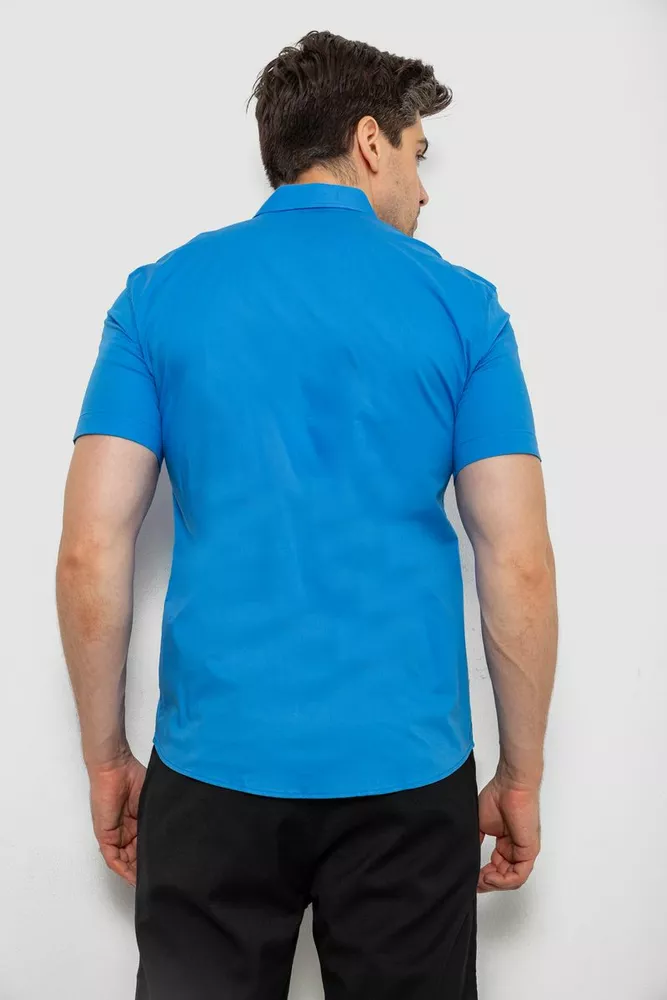 Купить Рубашка мужская однотонная, цвет голубой, 214R7005 - Фото №4
