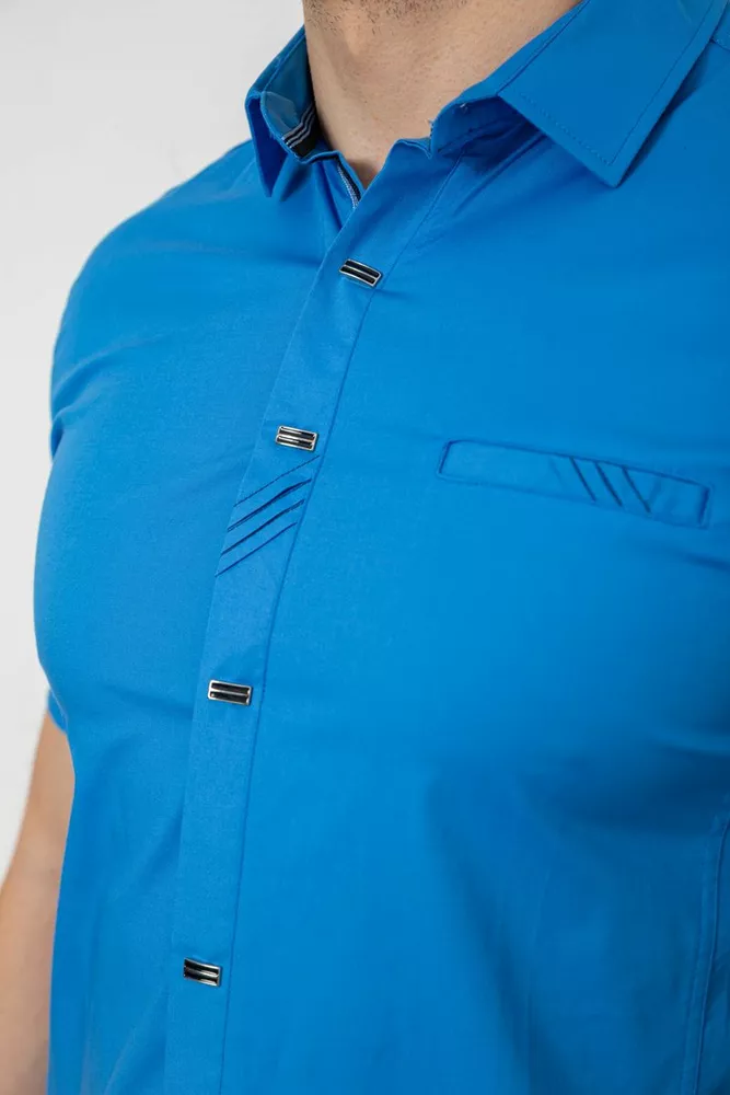 Купить Рубашка мужская однотонная, цвет голубой, 214R7005 - Фото №5