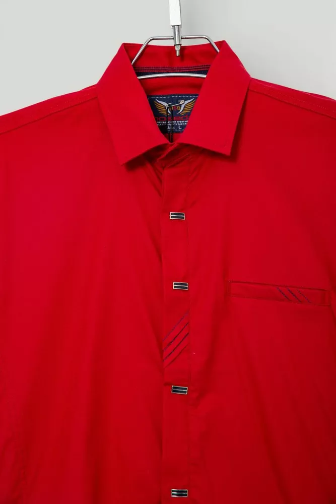 Купити Сорочка чоловіча однотонна, колір червоний, 214R7005 - Фото №2