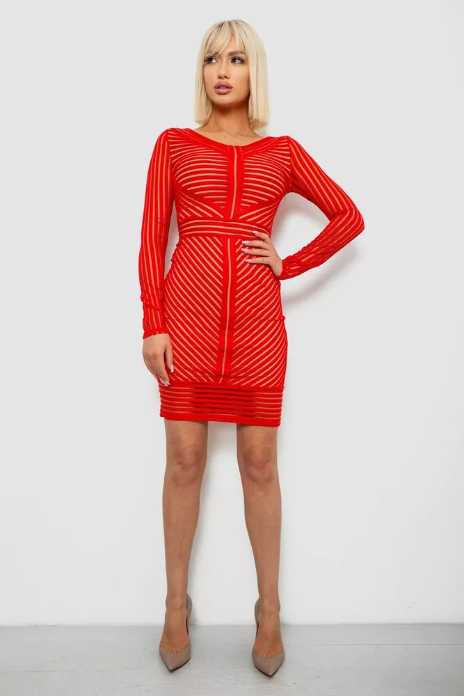 Купить Платье женское на подкладке, цвет красный, 230R326 - Фото №2