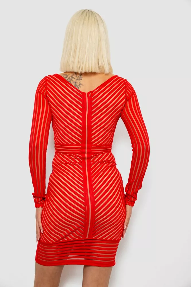 Купить Платье женское на подкладке, цвет красный, 230R326 - Фото №4