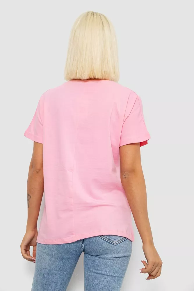 Купить Футболка женская с принтом, цвет розовый, 244R2065 - Фото №4