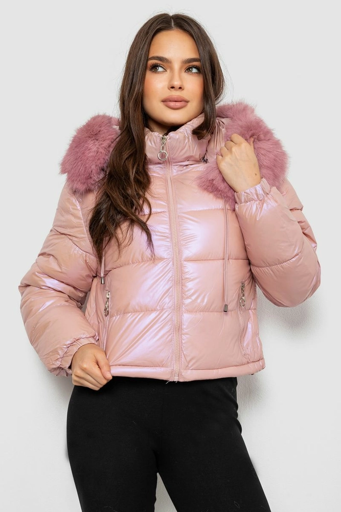 Купить Куртка женская демисезонная короткая, цвет розовый, 244R23-9 - Фото №1
