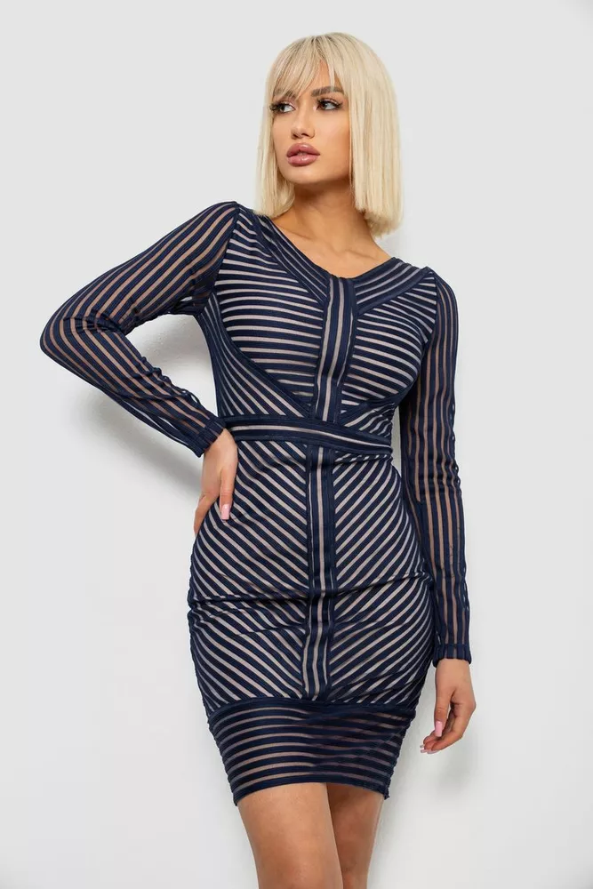 Купить Платье женское на подкладке, цвет синий, 230R326 - Фото №1