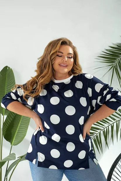 Світшот жіночий в горох, колір синій, 257R332