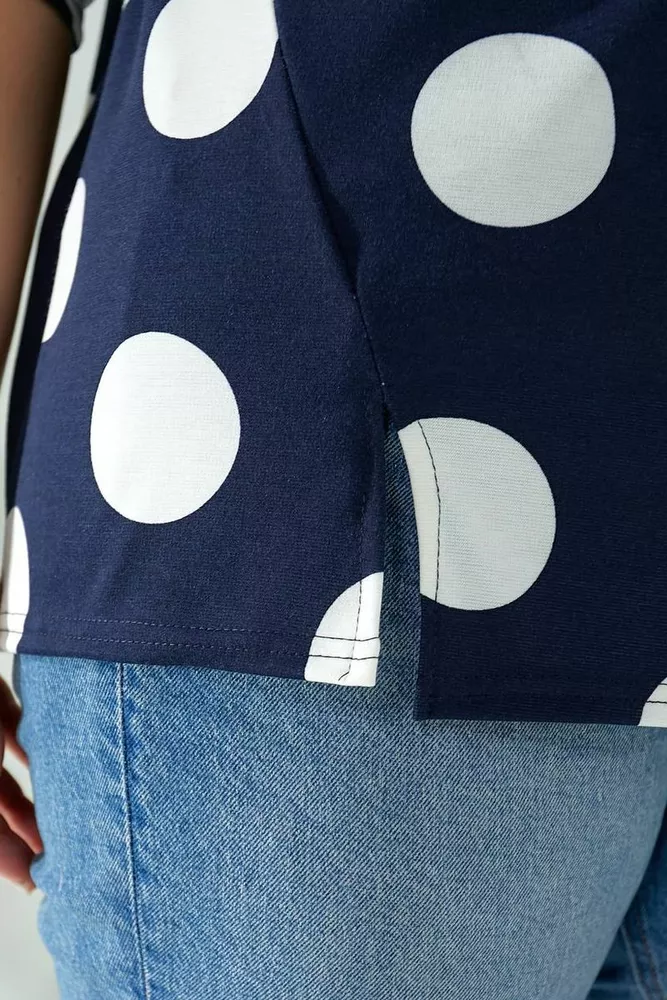 Купити Світшот жіночий в горох, колір синій, 257R332 - Фото №4