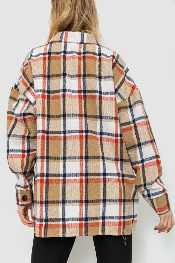 Купити Сорочка жіноча в клітку, колір бежево-молочний, 214R159 - Фото №4