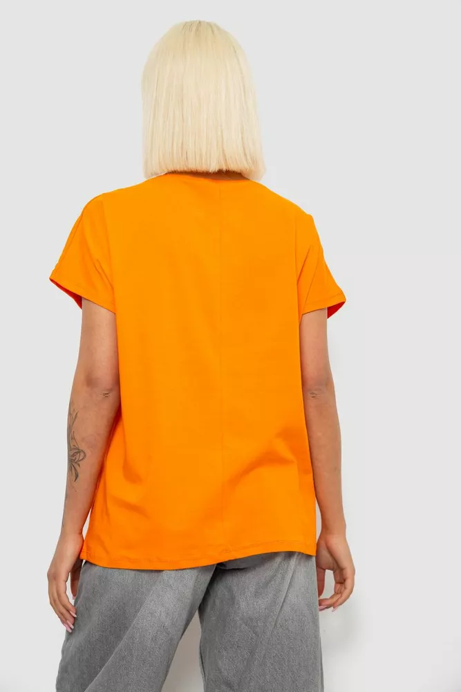 Купить Футболка женская с принтом, цвет оранжевый, 244R2013-5 - Фото №4