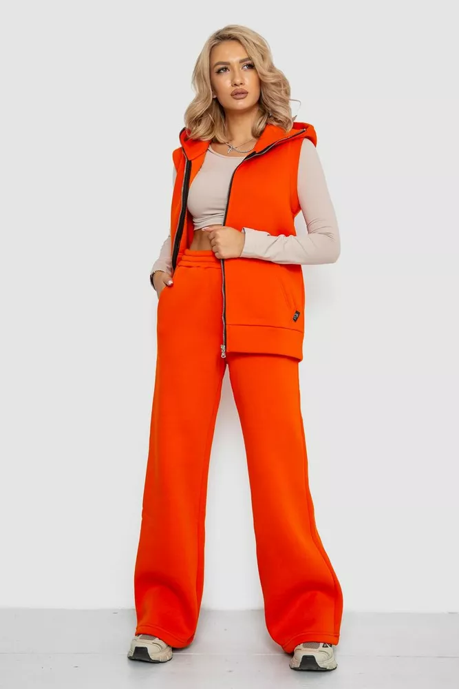 Купить Костюм женский на флисе трехнитка  -уценка, цвет оранжевый, 102R7725-U - Фото №1