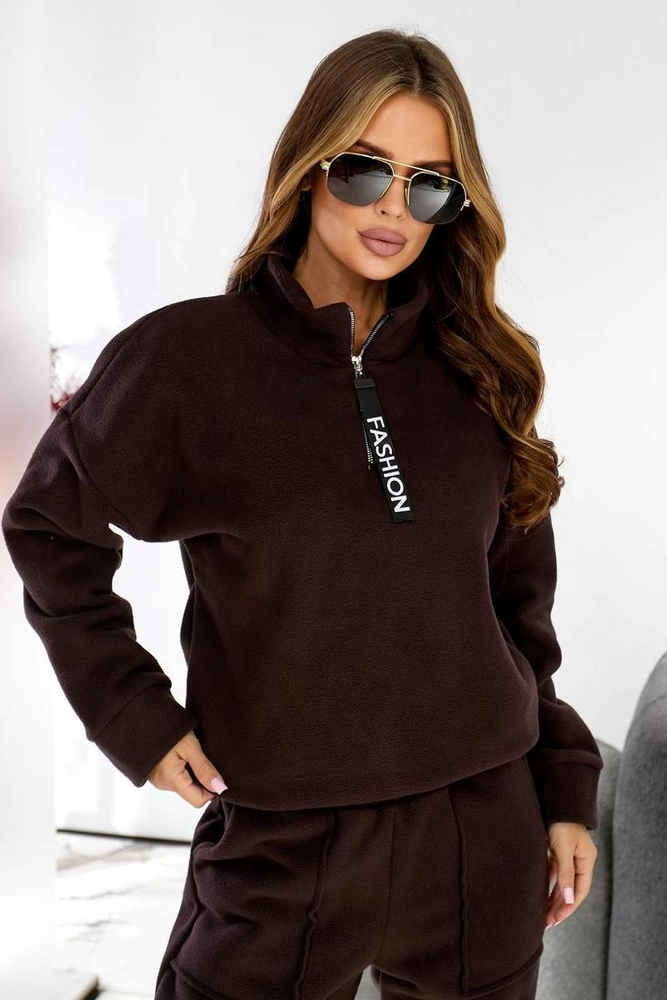 Купити Спортивний костюм жіночий на флісі, колір шоколадний, 257R90 - Фото №8