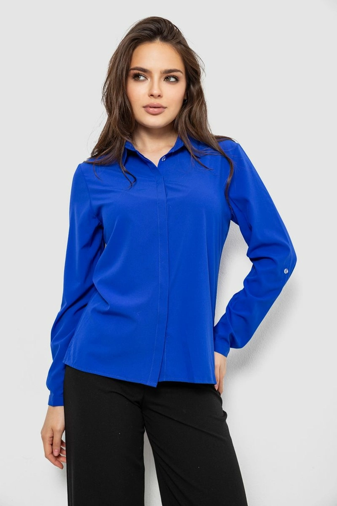 Купити Сорочка жіноча однотонна, колір електрик, 230R100-5 - Фото №1