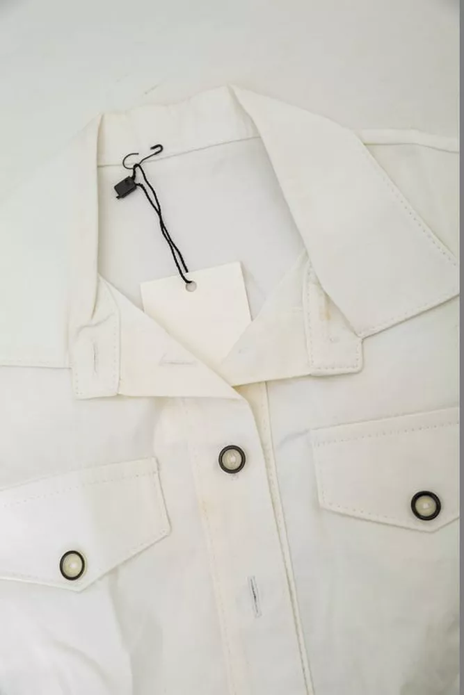 Купить Рубашка женская однотонная  -уценка, цвет белый, 230R068-3-U-7 оптом - Фото №7