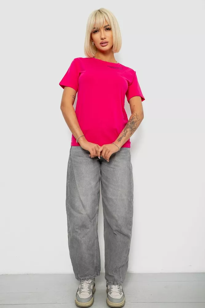 Купить Футболка женская с принтом, цвет малиновый, 244R1035-5 - Фото №2