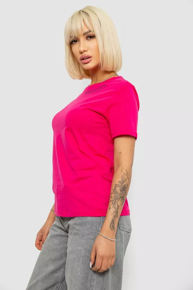 Купить Футболка женская с принтом, цвет малиновый, 244R1035-5 - Фото №3