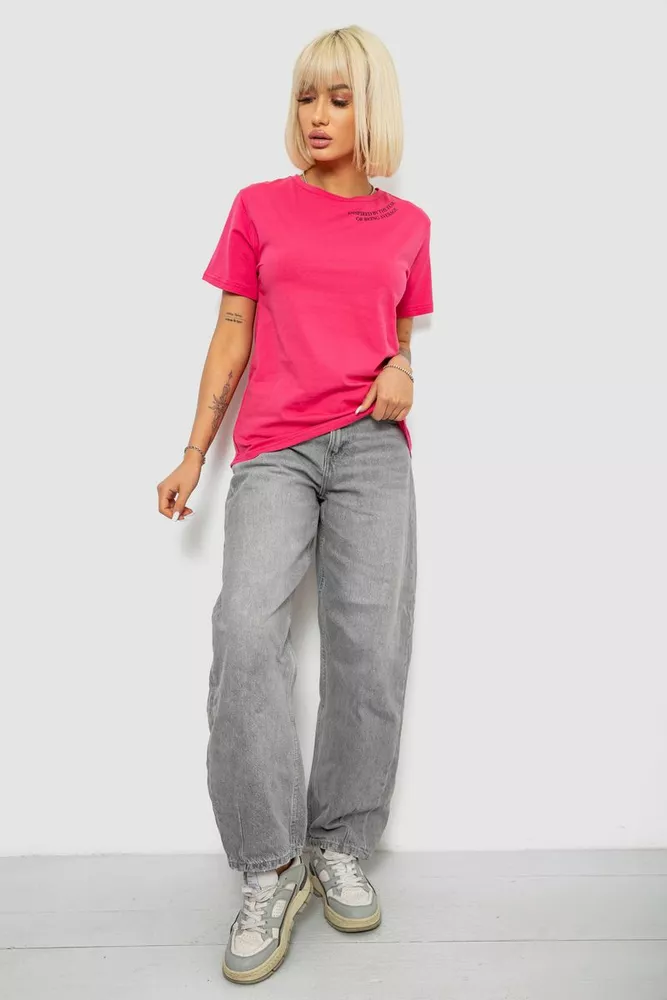 Купить Футболка женская с принтом, цвет розовый, 244R1035-5 - Фото №2