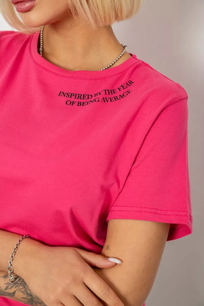 Купить Футболка женская с принтом, цвет розовый, 244R1035-5 - Фото №5