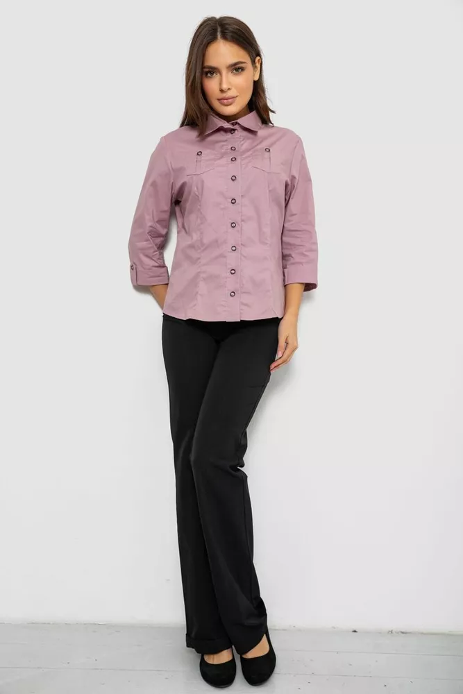Купити Сорочка жіноча однотонна  -уцінка, колір бузковий, 230R068-3-U-8 оптом - Фото №2