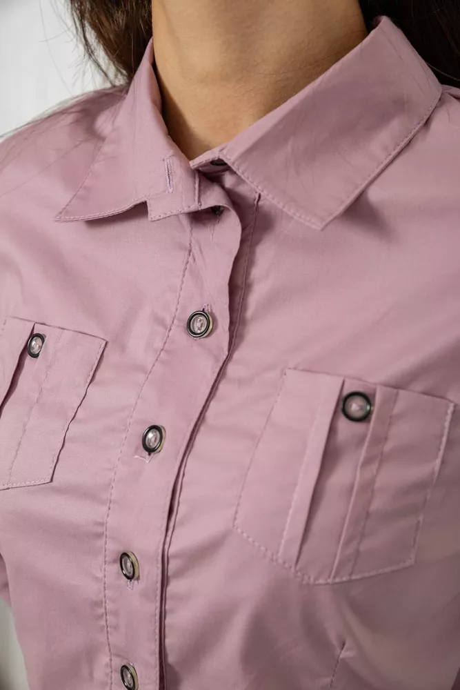 Купити Сорочка жіноча однотонна  -уцінка, колір бузковий, 230R068-3-U-8 оптом - Фото №5
