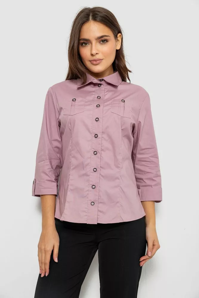 Купити Сорочка жіноча однотонна  -уцінка, колір бузковий, 230R068-3-U-8 оптом - Фото №1