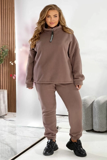 Спортивний костюм жіночий на флісі, колір мокко, 257R90