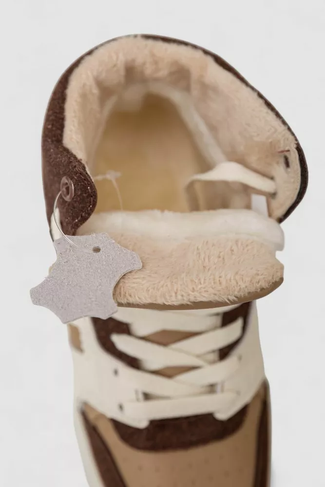 Купить Кроссовки женские зимние на меху, цвет бежево-коричневый, 248RAD500 - Фото №6