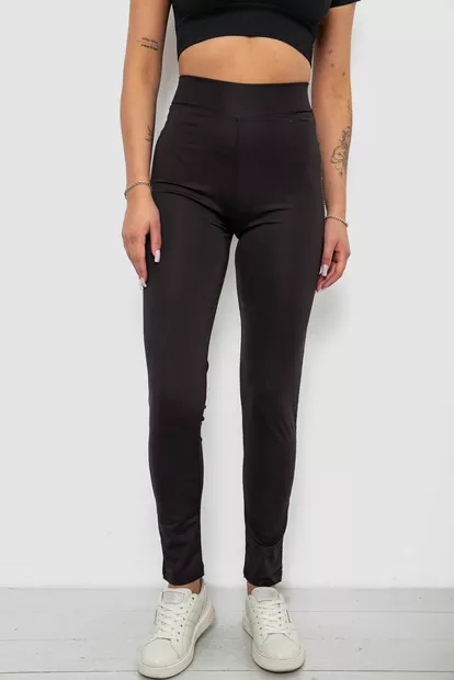 Лосины женские однотонные, цвет черный, 214R350