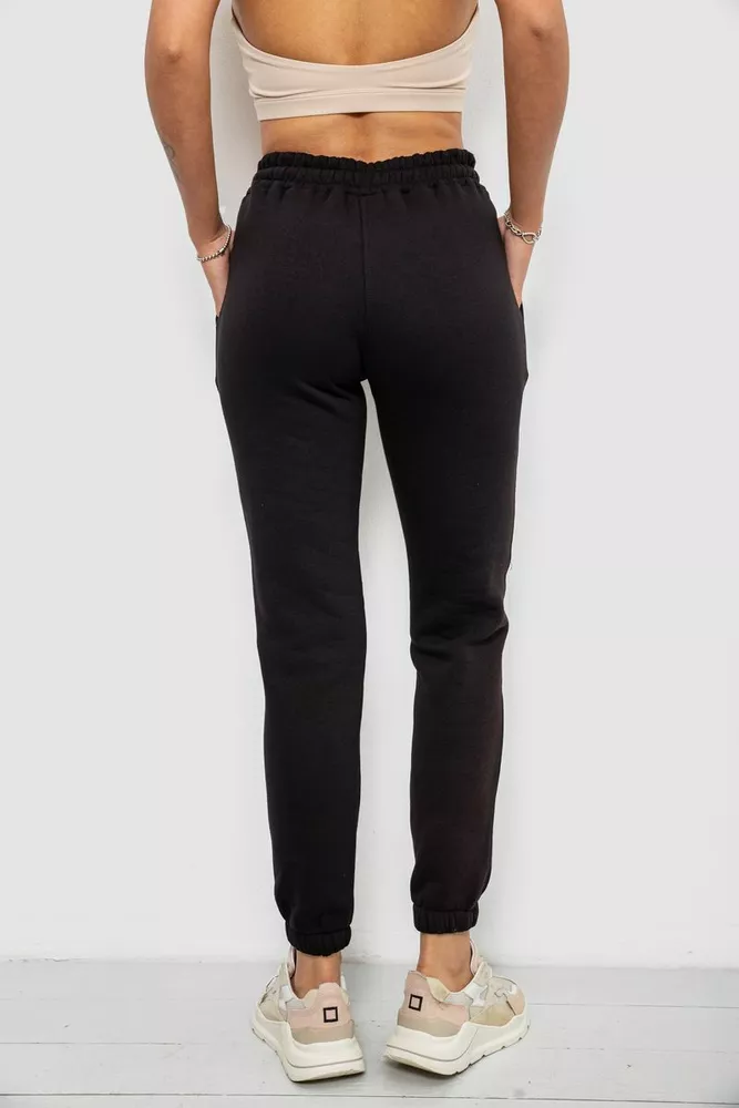 Купить Спортивные штаны женские на флисе, цвет черный, 214R121 - Фото №4