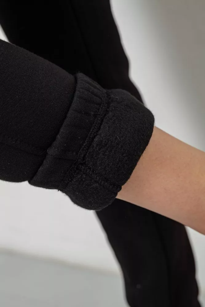 Купить Спортивные штаны женские на флисе, цвет черный, 214R121 - Фото №6