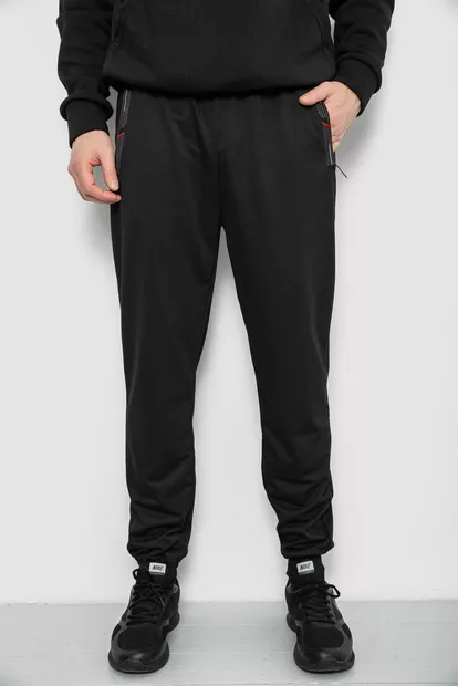 Спортивные штаны мужские, цвет черный, 244R429