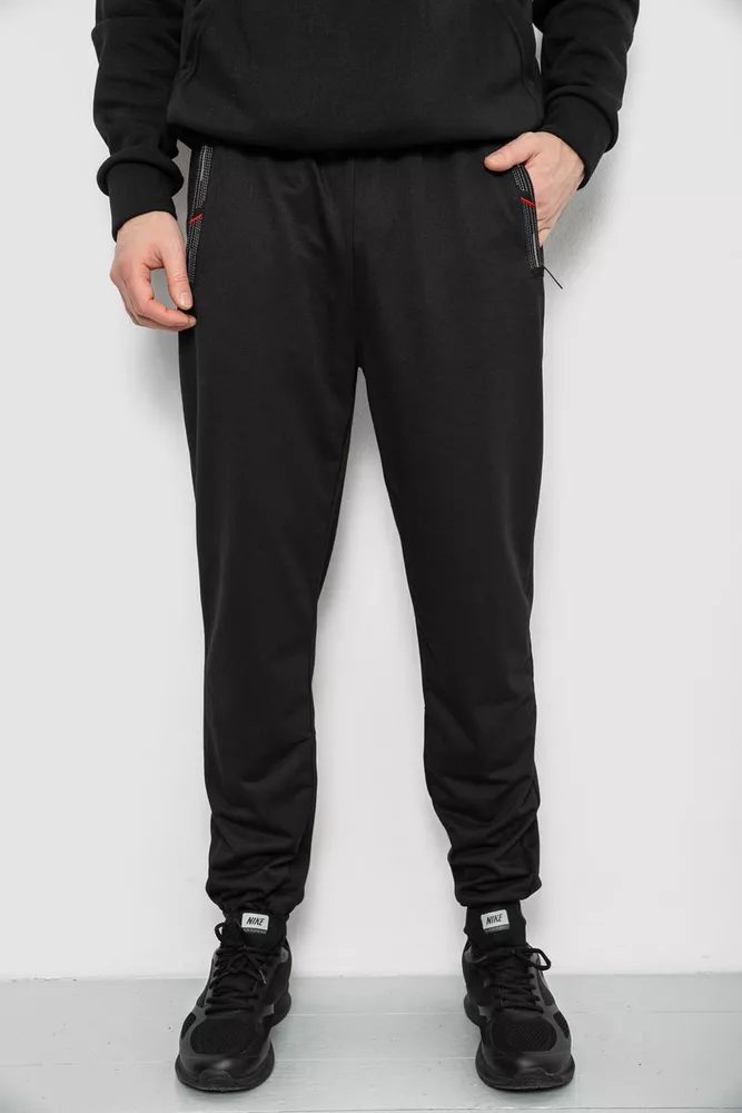 Купить Спортивные штаны мужские, цвет черный, 244R429 - Фото №1