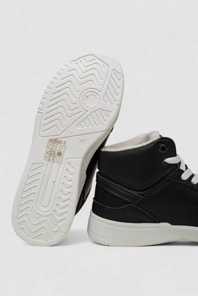 Купить Кроссовки женские зимние на меху, цвет черно-белый, 248RAD500 - Фото №5