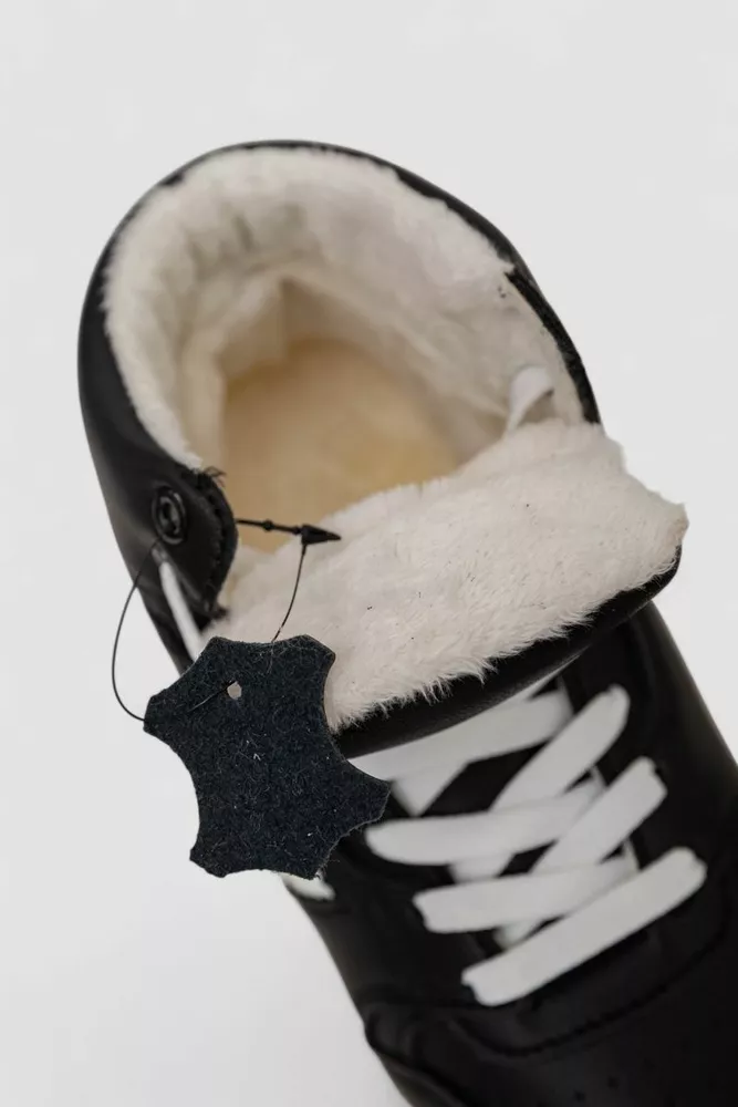 Купить Кроссовки женские зимние на меху, цвет черно-белый, 248RAD500 - Фото №6