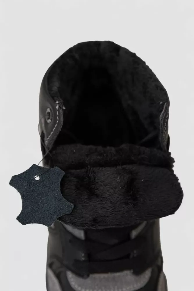 Купити Кросівки жіночі зимові на хутрі, колір чорно-сірий, 248RAD500 - Фото №6