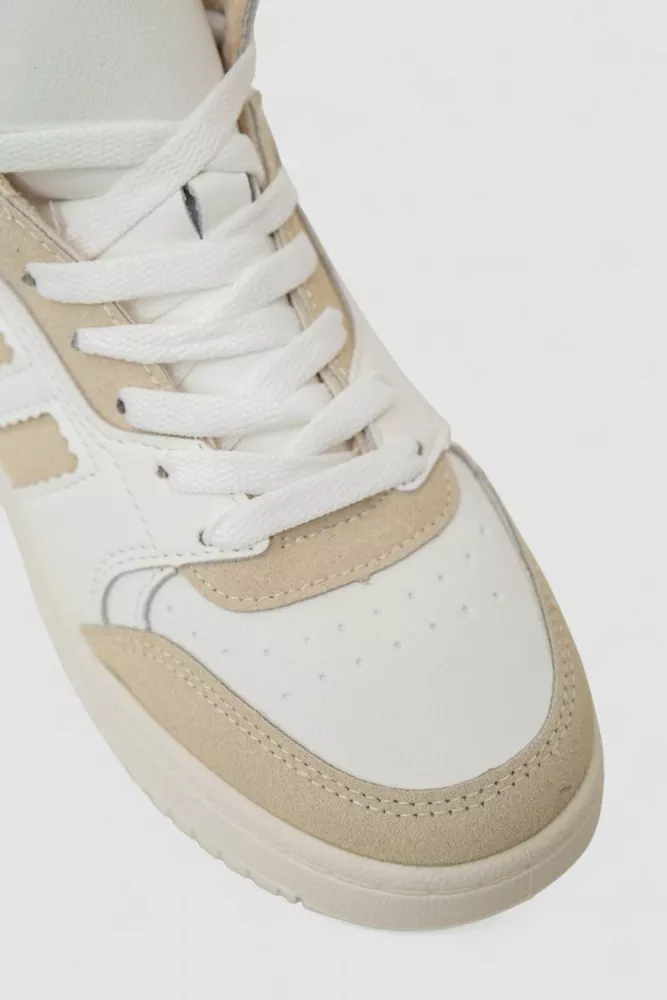 Купити Кросівки жіночі зимові на хутрі, колір біло-бежевий, 248RAD500 - Фото №2