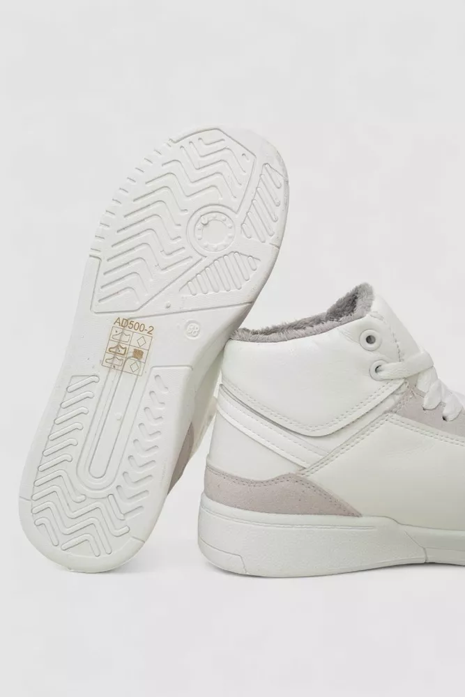 Купить Кроссовки женские зимние на меху, цвет бело-серый, 248RAD500 - Фото №5