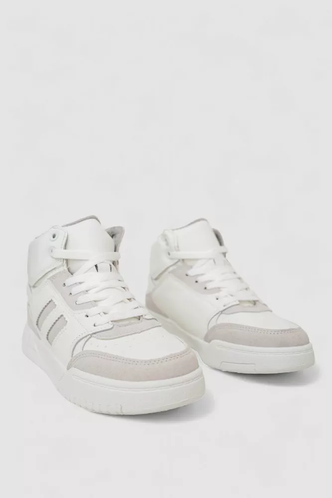 Купить Кроссовки женские зимние на меху, цвет бело-серый, 248RAD500 - Фото №3