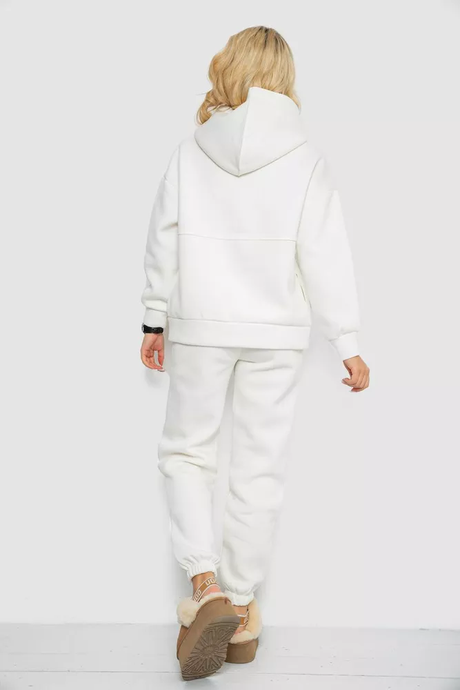 Купити Спортивний костюм жіночий на флісі  -уцінка, колір білий, 247R10765-U-36 - Фото №4