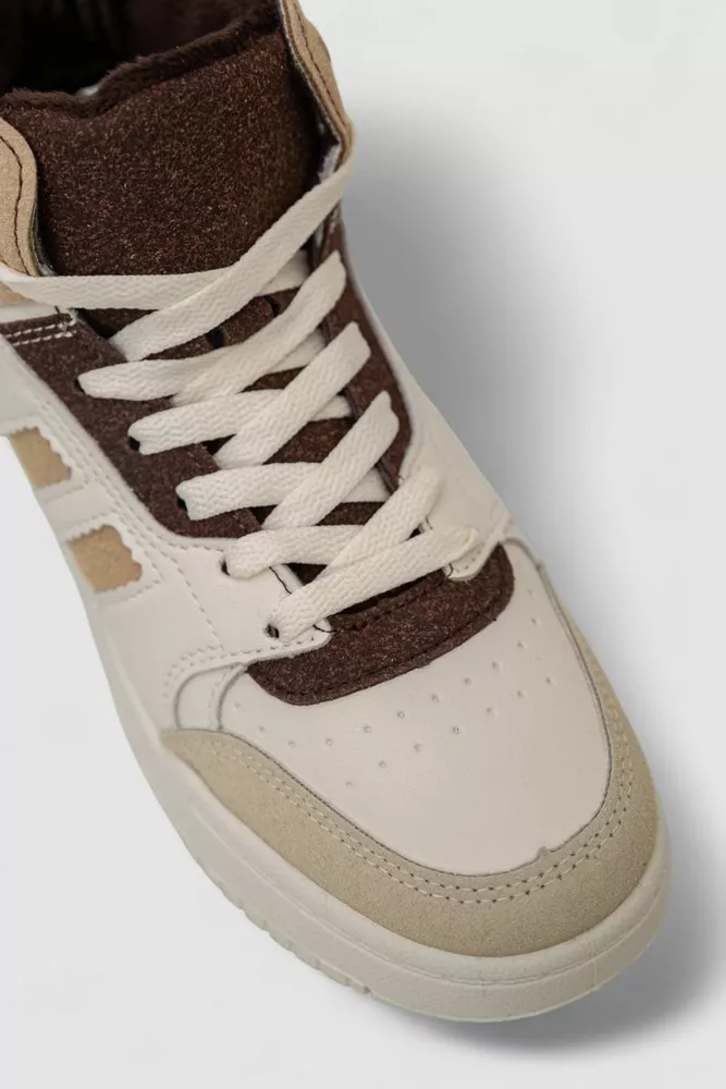 Купити Кросівки жіночі зимові на хутрі, колір бежевий, 248RAD500 - Фото №2