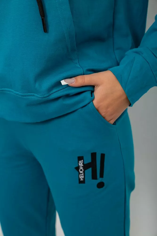 Купити Спортивний костюм жіночий двонитка  -уцінка, колір бірюзовий, 214R1419-003-U-24 - Фото №5