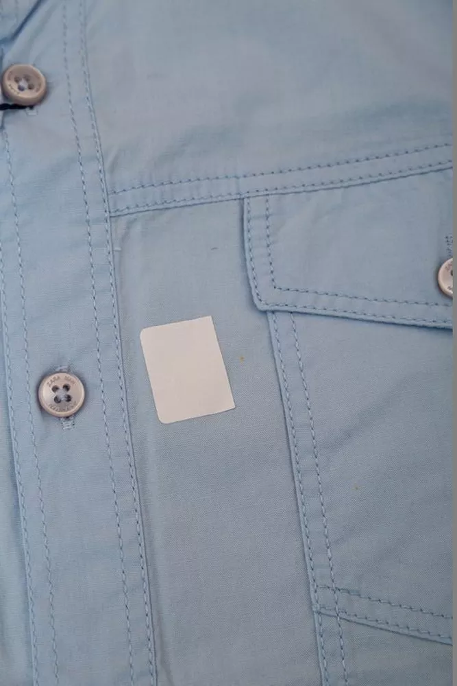 Купить Рубашка мужская однотонная  -уценка, цвет голубой, 214R6917-2-U-3 - Фото №7