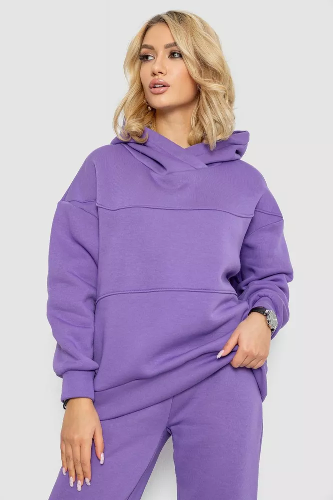 Купить Спортивный костюм женский на флисе  -уценка, цвет сиреневый, 247R10765-U-32 - Фото №2