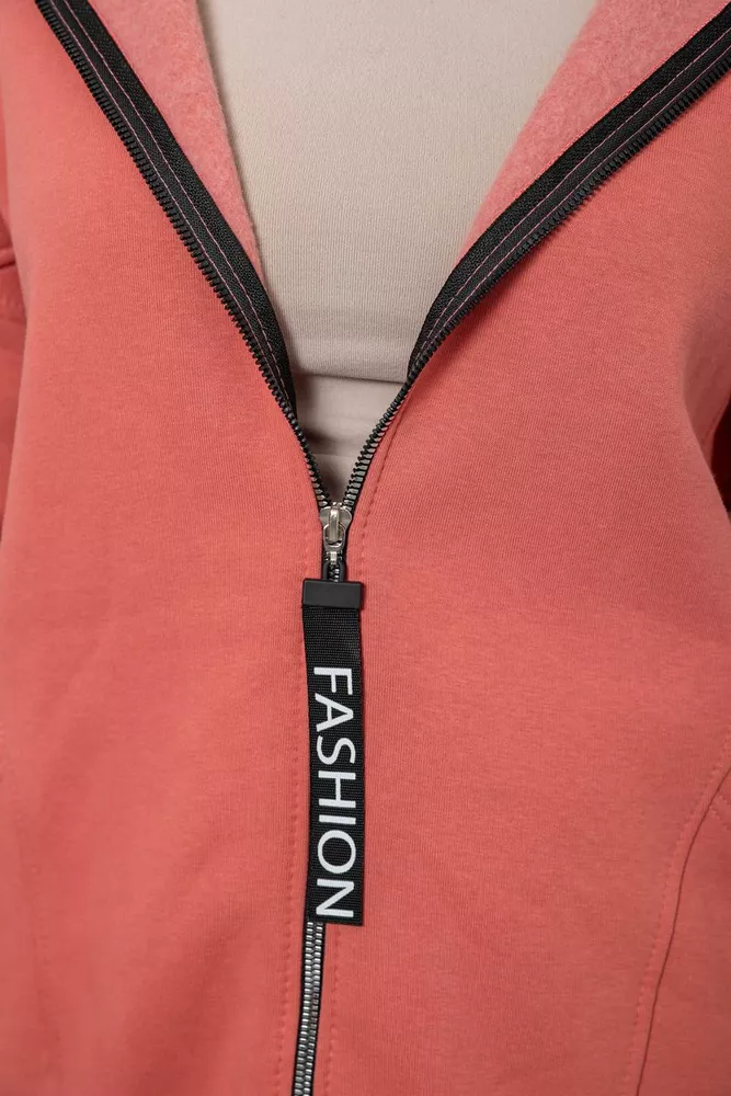 Купить Спортивный костюм женский на флисе, цвет коралловый, 247R1058-5 - Фото №5